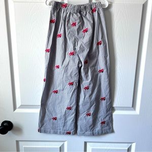 Embroidered Airplane Gray Red White 6T Pants